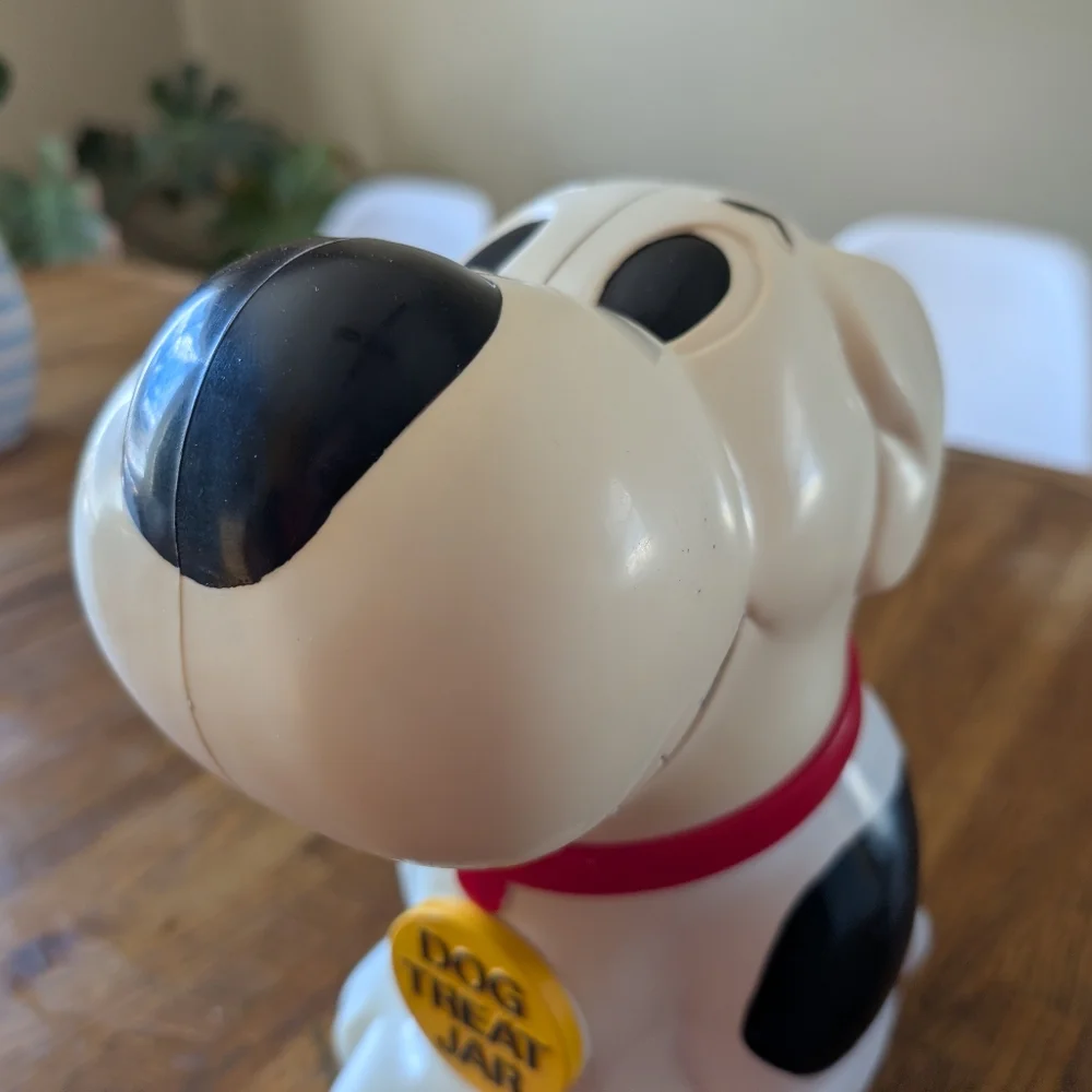 Vintage Plastic Dog Treat Jar - 1991 - Works